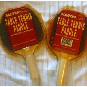 VTG 90s Martin Sports Table Tennis Paddle Lot 2 Ping Pong Recreational 5 Ply T2